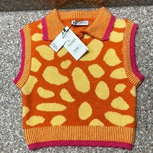 Zara Jacquard Knit Vest